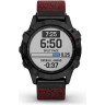 Часы GARMIN FENIX 6 SAPPHIRE BLACK DLC WITH HEATHERED RED NYLON BAND 10290