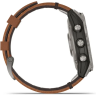 Часы GARMIN FENIX 7 PRO – SAPPHIRE SOLAR EDITION TITANIUM WITH CHESTNUT LEATHER BAND 010-02777-30