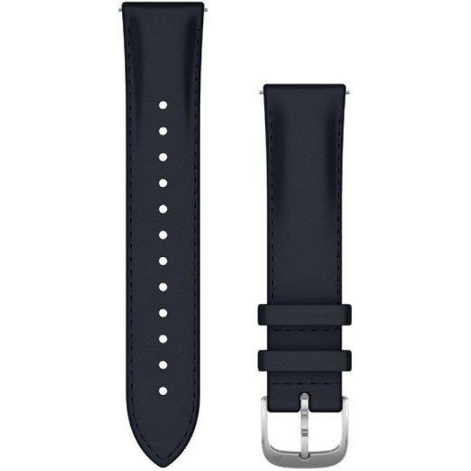 Ремешок сменный для GARMIN VIVOMOVE, LUXE, 20MM, LEATHER, SILVER, NAVY 010-12924-20