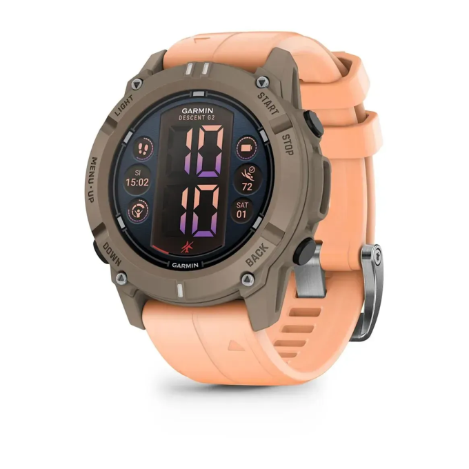 Смарт-часы GARMIN DESCENT G2 цвета палома с ремешком цвета розовая ракушка 010-02986-01