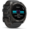Смарт-часы GARMIN FENIX 8 – 51 мм, AMOLED Sapphire, титан с DLC-покрытием Carbon Gray и силиконовым ремешком черного/серого цвета 010-02905-21